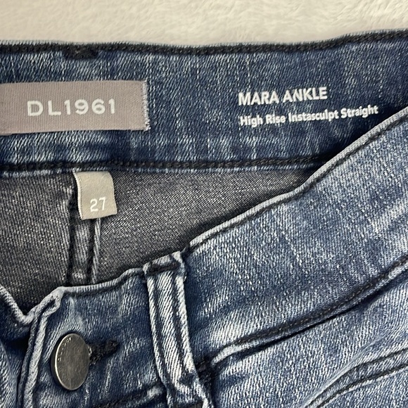 DL1961 Mara Ankle High Rise Ankle Instasculpt Straight Jeans, Sz 27 - Picture 3 of 9